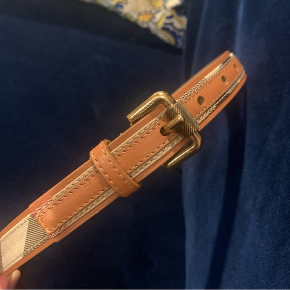 Burberry House Check Leather And Canvas Belt Little Kids Size 24 - Picture 7 of 7